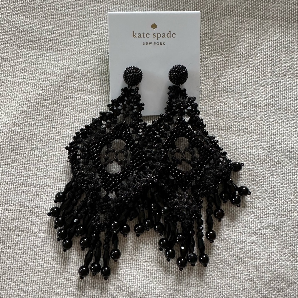 NWT kate spade lace it up chandelier earrings